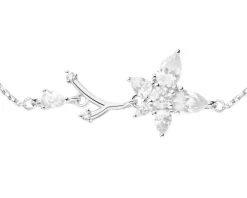 Bransoletka srebrna z cyrkoniami - kwiat