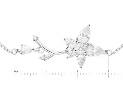 Bransoletka srebrna z cyrkoniami - kwiat