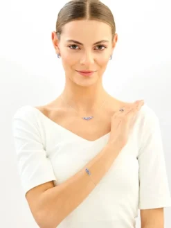 Bransoletka srebrna z cyrkoniami