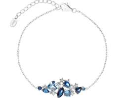 Bransoletka srebrna z cyrkoniami - gwiazdy