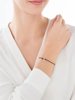 Bransoletka srebrna z cyrkoniami - litera K