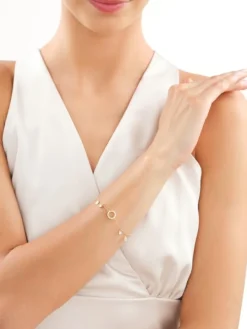 Bransoletka srebrna z cyrkoniami - koła