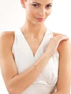 Bransoletka srebrna z cyrkoniami - koła