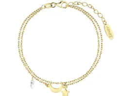 Bransoletka srebrna z cyrkonią - Księżyc, gwiazda