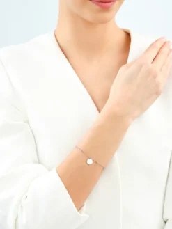 Bransoletka srebrna z cyrkoniami - koło