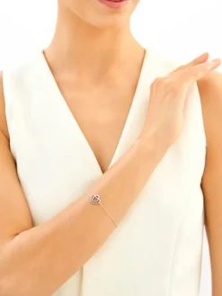 Bransoletka srebrna z cyrkoniami - serca