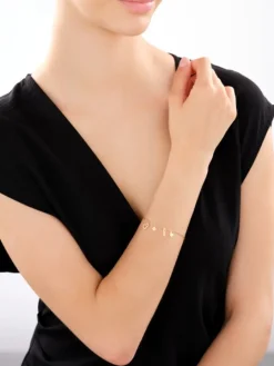 Bransoletka srebrna z cyrkoniami - serce, nieskończoność, koniczyna