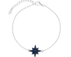 Bransoletka srebrna z cyrkoniami - gwiazda