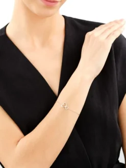 Bransoletka srebrna z cyrkoniami - serca