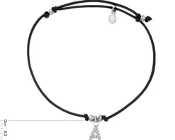 Bransoletka srebrna z cyrkoniami - litera A