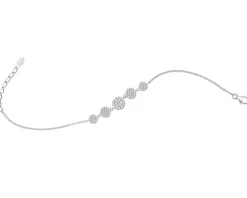 Bransoletka srebrna z cyrkoniami - koła