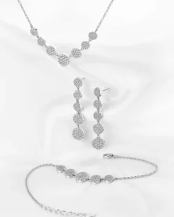 Bransoletka srebrna z cyrkoniami - koła