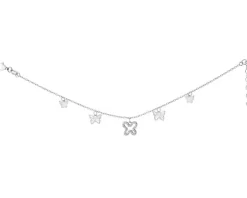 Bransoletka srebrna z cyrkoniami - motyle