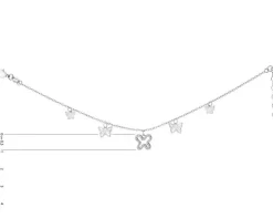 Bransoletka srebrna z cyrkoniami - motyle