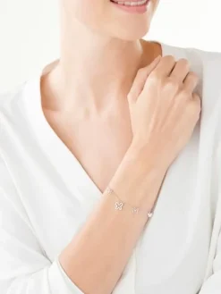 Bransoletka srebrna z cyrkoniami - motyle