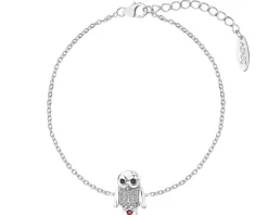 Bransoletka srebrna z cyrkoniami i emalią - Harry Potter, sowa Hedwiga, Warner Bros. Discovery