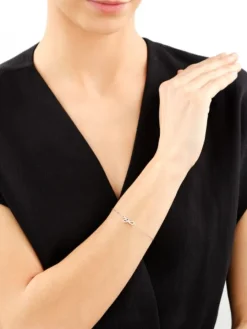 Bransoletka srebrna z cyrkoniami - nieskończoności