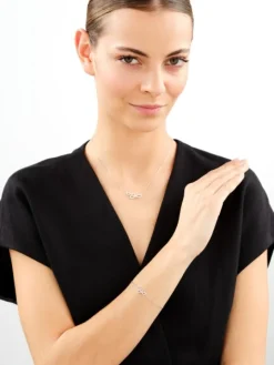 Bransoletka srebrna z cyrkoniami - nieskończoności