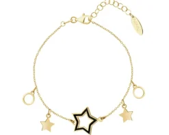 Bransoletka srebrna z emalią - gwiazdy, koła