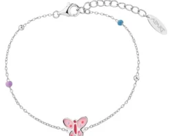 Bransoletka srebrna z emalią - motyl