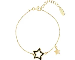 Bransoletka srebrna z emalią - gwiazdy, koła