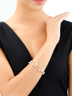 Bransoletka srebrna z perłami