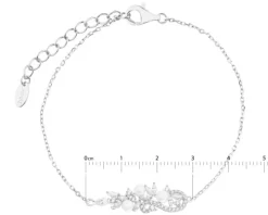 Bransoletka srebrna z perłami i cyrkoniami