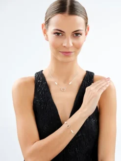 Bransoletka srebrna z perłami  - koło