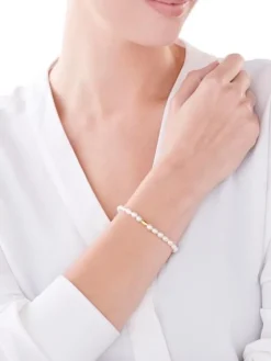 Bransoletka srebrna z perłami