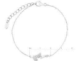 Bransoletka srebrna z perłami i cyrkoniami - liście