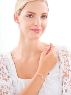 Bransoletka srebrna z perłami i cyrkoniami