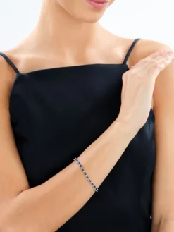 Bransoletka srebrna ze szlifowanym szkłem