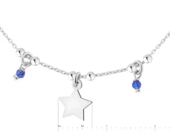 Bransoletka srebrna ze szlifowanym szkłem - gwiazda