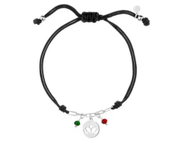 Bransoletka srebrna ze szkłem - kwiat lotosu