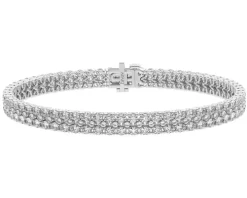 Bransoletka z białego złota z brylantami - 18 cm - 5,00 ct - próba 750