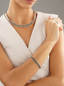 Bransoletka z białego złota z brylantami - 2,93 ct - próba 585