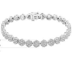 Bransoletka z białego złota z brylantami laboratoryjnymi - 19 cm - 6,05 ct - próba 585