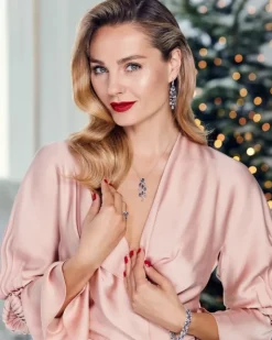 Bransoletka z białego złota z brylantami, tanzanitami i białymi szafirami - 18 cm - próba 585