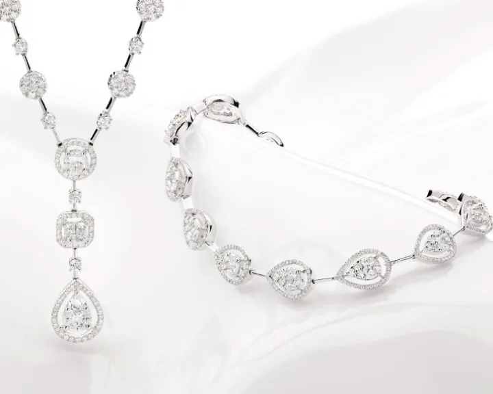 Bransoletka z białego złota z diamentami - 18 cm - 3,09 ct - próba 585