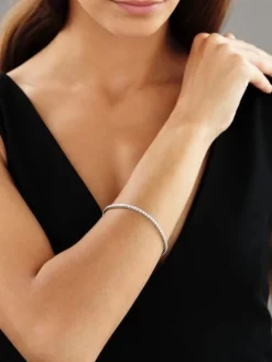 Bransoletka z białego złota z brylantami - 18 cm - 2,30 ct - próba 750