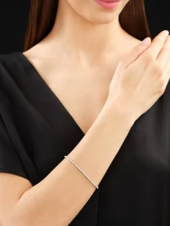 Bransoletka z białego złota z brylantami - 19 cm - 0,76 ct - próba 585