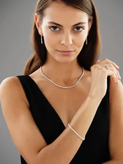 Bransoletka z białego złota z brylantami - 18 cm - 2,46 ct - próba 750