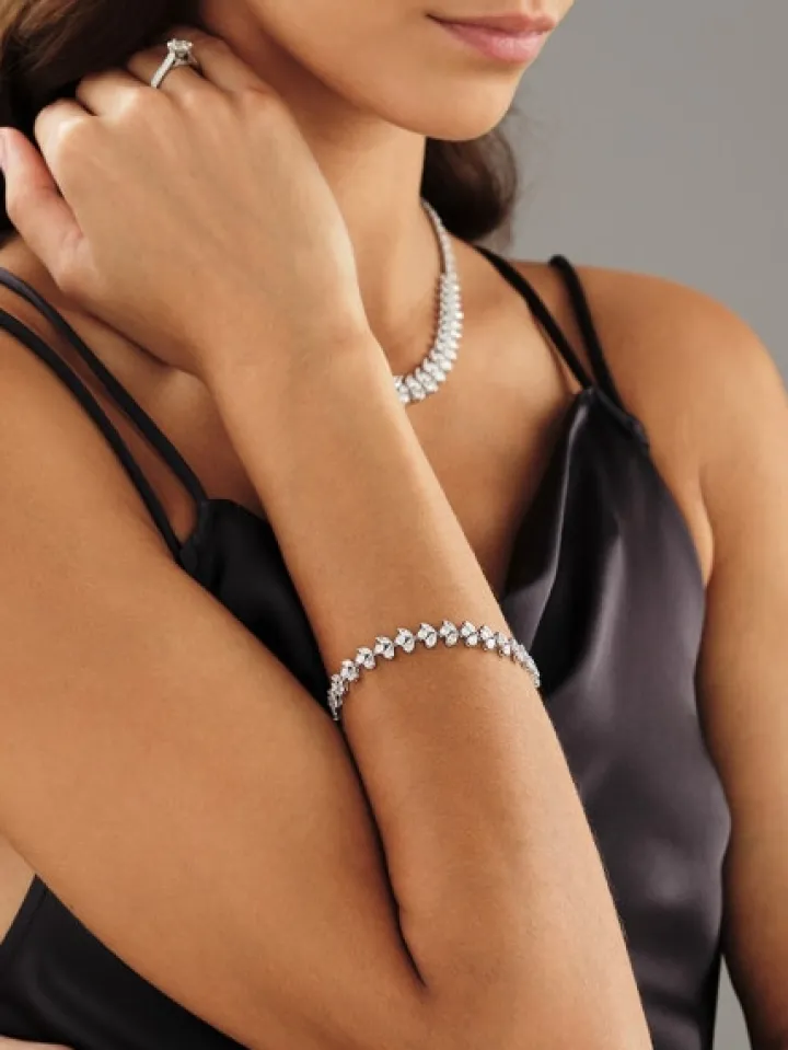 Bransoletka z białego złota z diamentami - 19 cm - 5,24 ct - próba 750