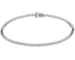 Bransoletka z białego złota z brylantami - 19 cm - 1,05 ct - próba 750