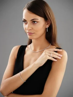 Bransoletka z białego złota z brylantami - 19 cm - 1,05 ct - próba 750