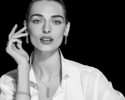 Bransoletka z białego złota z diamentami - kwiaty - 18 cm - 7,53 ct - próba 750