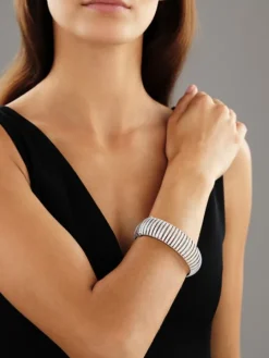 Bransoletka z białego złota z brylantami - 7,48 ct - próba 585