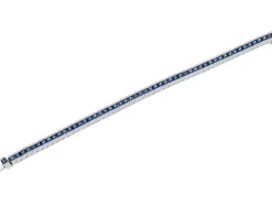 Bransoletka z białego złota z brylantami i szafirami - 18 cm - próba 585