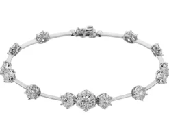 Bransoletka z białego złota z brylantami - 18 cm - 1,75 ct - próba 585