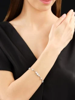 Bransoletka z białego złota z brylantami - 18 cm - 1,75 ct - próba 585